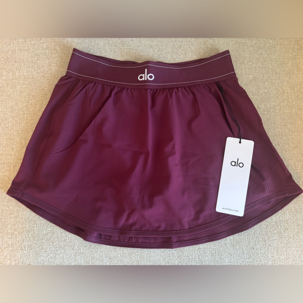 ALO Yoga Burgundy Match Point Tennis Skirt